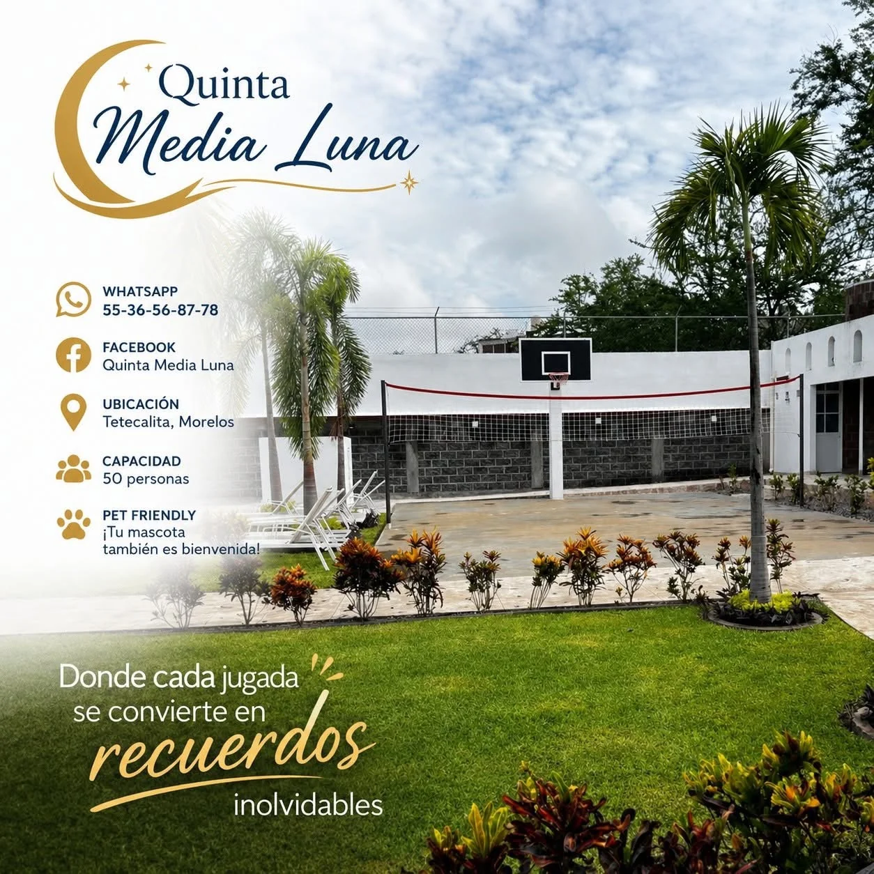 Quinta Media Luna, Área deportiva / Sports area