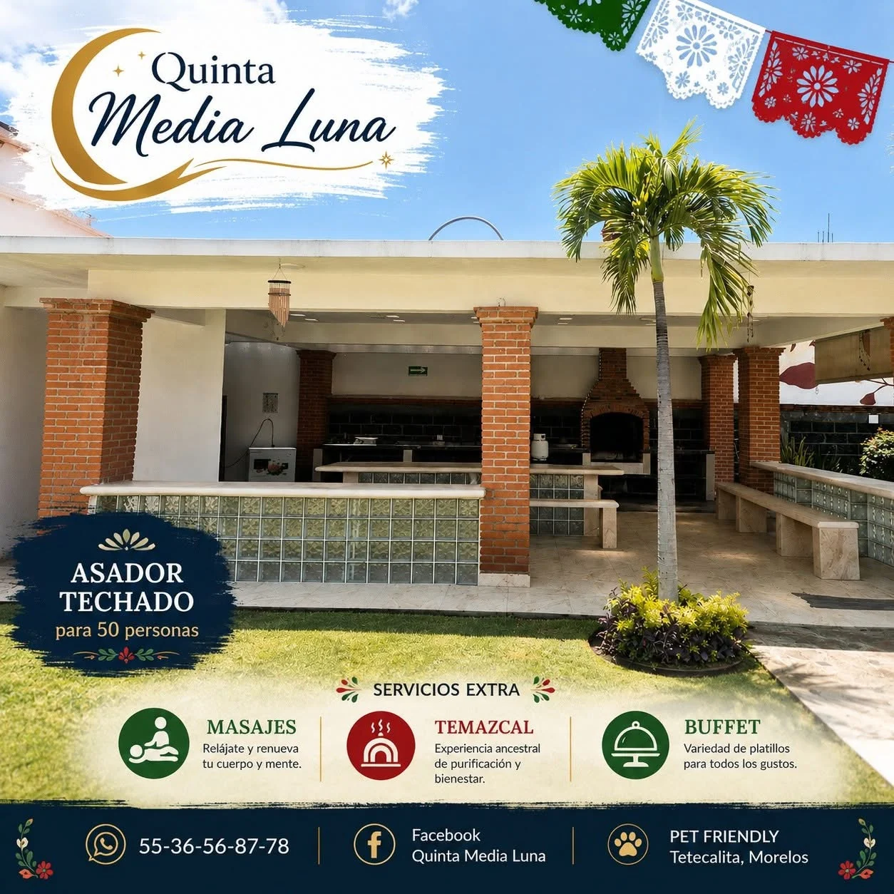 Quinta Media Luna, Asador techado / Covered barbecue